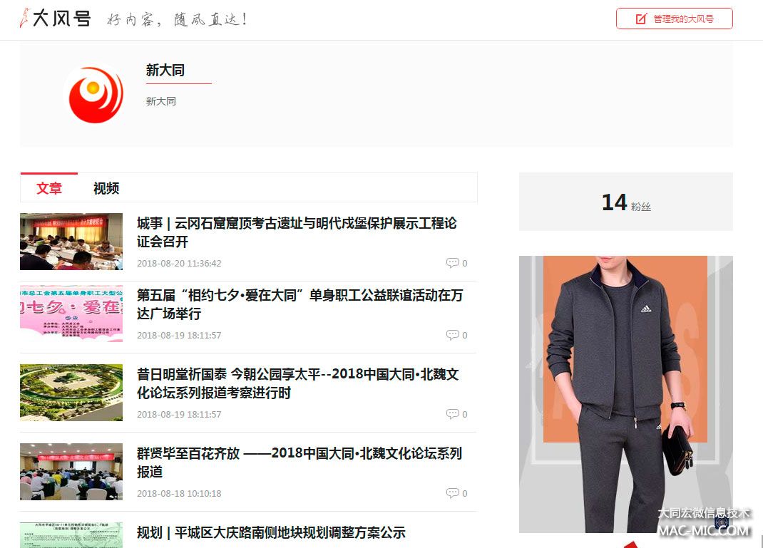 鳳凰網新大同大鳳號北魏文化論壇報道截圖